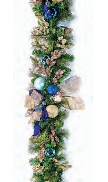 Pre-Decorated Christmas Garland - Fully Decorated