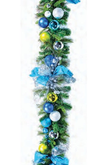 Pre-Decorated Christmas Garland - Fully Decorated
