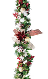 Pre-Decorated Christmas Garland - Fully Decorated