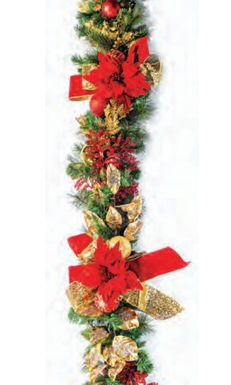 Pre-Decorated Christmas Garland - Fully Decorated