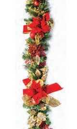Pre-Decorated Christmas Garland - Fully Decorated