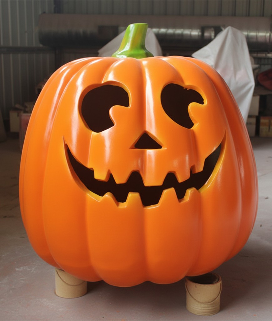 Giant Fiberglass Smiling Pumpkin