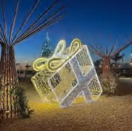 Giant Pre-Lit LED Angled Gift Box
