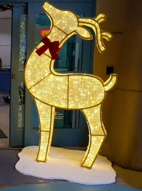 Giant LED 6.5Ft Holiday Reindeer – Solar Compatible