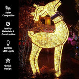 Giant LED 6.5Ft Holiday Reindeer – Solar Compatible