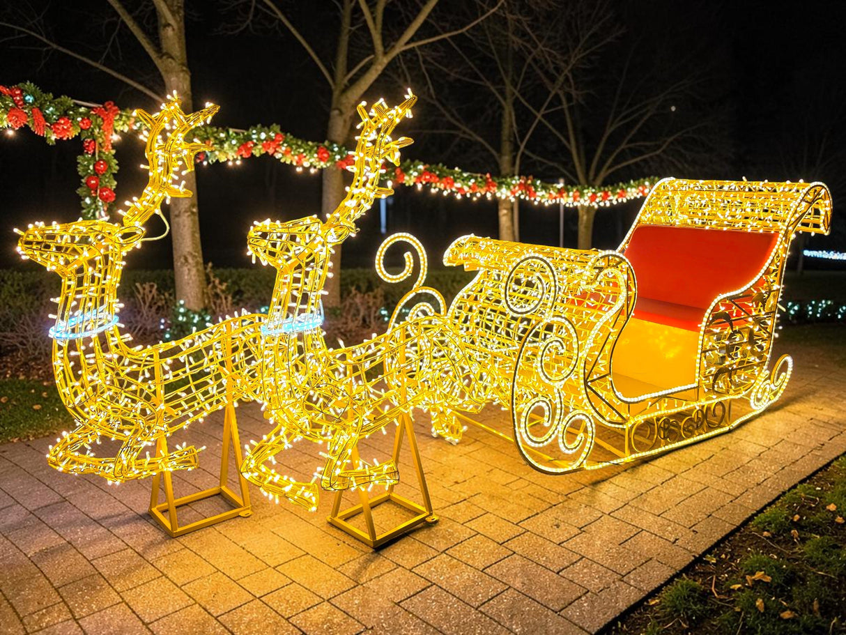 Giant Pre-Lit LED Santa’s Sleigh