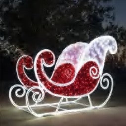 Giant Pre-Lit LED Whimsical Sleigh