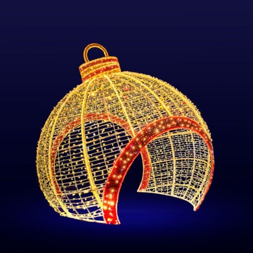 Giant Pre-Lit LED Walk-Through Two-Toned Ornament