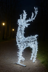 Giant Pre-Lit LED Twinkle Reindeer Pure White