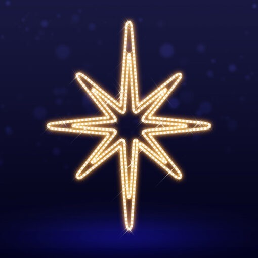 Pre-Lit LED 8 Point Star 2D Wire Frame Decor