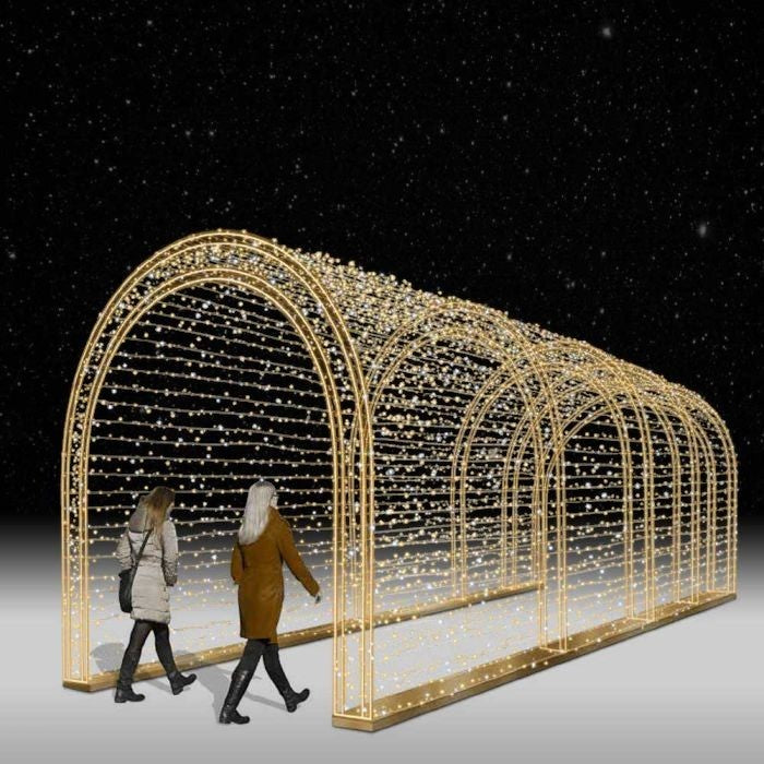 Giant Pre-Lit LED Walk-Through Arched Tunnel