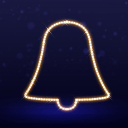 Pre-Lit LED Bell 2D Wire Frame Decor