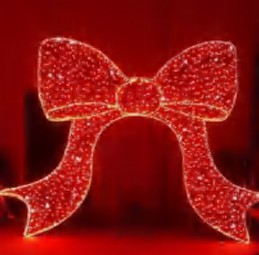 LED Pre-Lit Bow with Tails 2D Wire Frame Decor