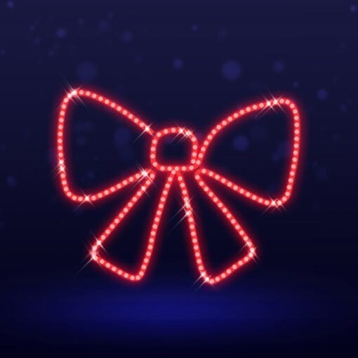 Pre-Lit LED Bow Outline 2D Wire Frame Decor
