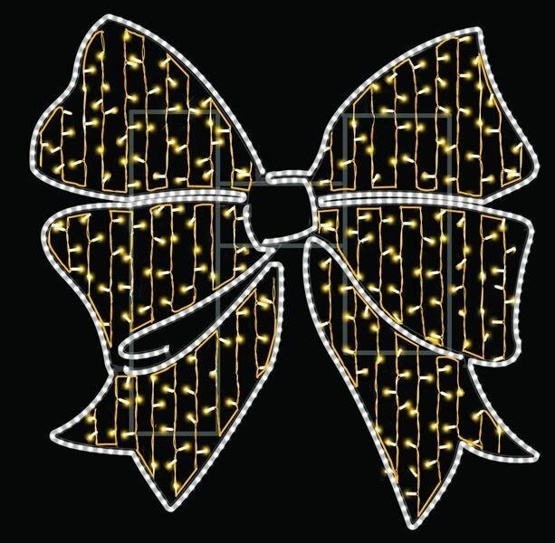 Pre-Lit LED Dazzling Bow 2D Wire Frame Decor