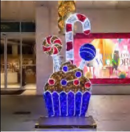 Pre-Lit LED Cupcake Sweets 2D Wire Frame Decor