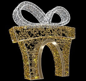 Giant Pre-Lit LED Whimsical Giftbox Arch