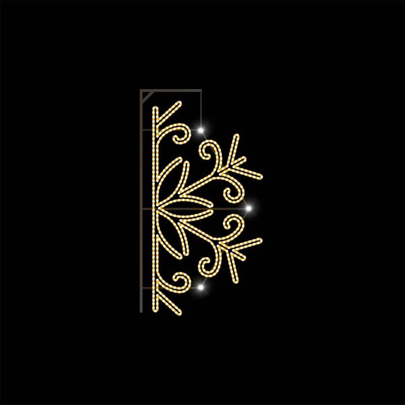 Giant Pre-Lit LED Snowflake Silhouette Pole Mount 2D Wire Frame Decor