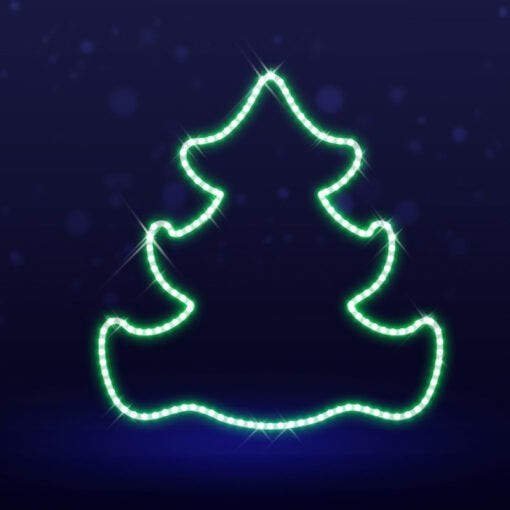 Pre-Lit LED Tree Outline 2D Wire Frame Decor