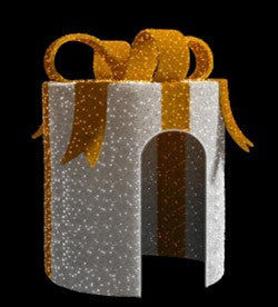 Giant Pre-Lit LED Walk-Through Rounded Giftbox
