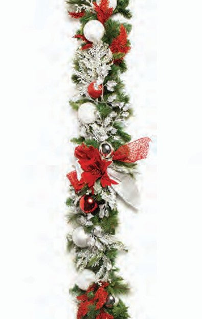 Pre-Decorated Christmas Garland - Fully Decorated