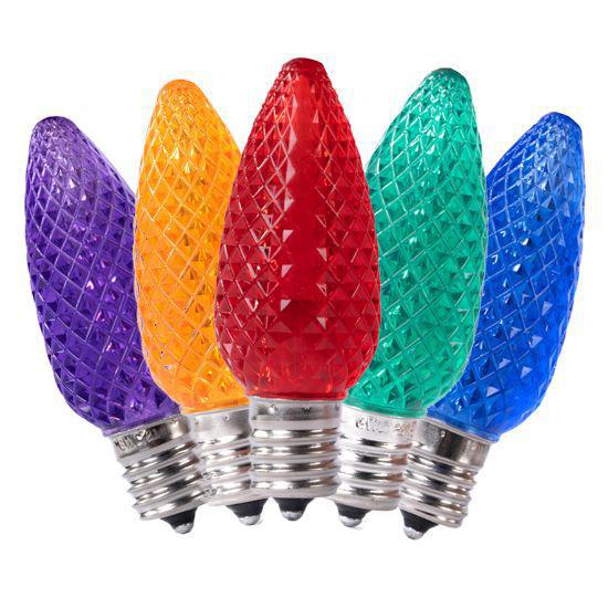 C9 LED Bulb - Transparent - Faceted